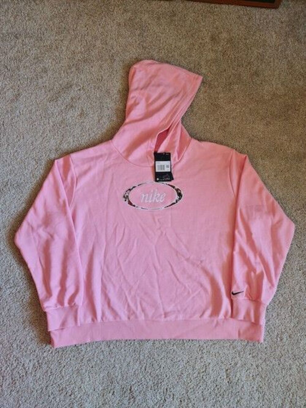 Women's Nike Sportswear Hoodie Pink Floral. Size (1X) - CZ3378-654 - Picture 3 of 4